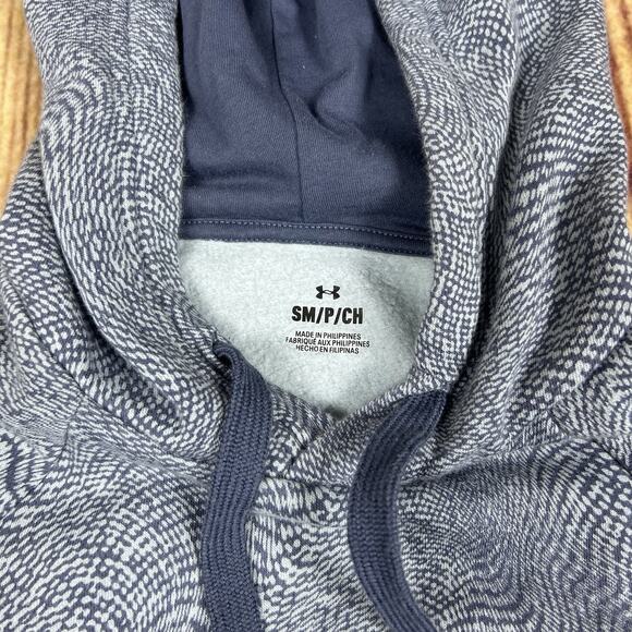 Under Armour UA Rival All Over Print Gray Long Sleeve Printed Hoodie Men’s Small - Picture 3 of 9